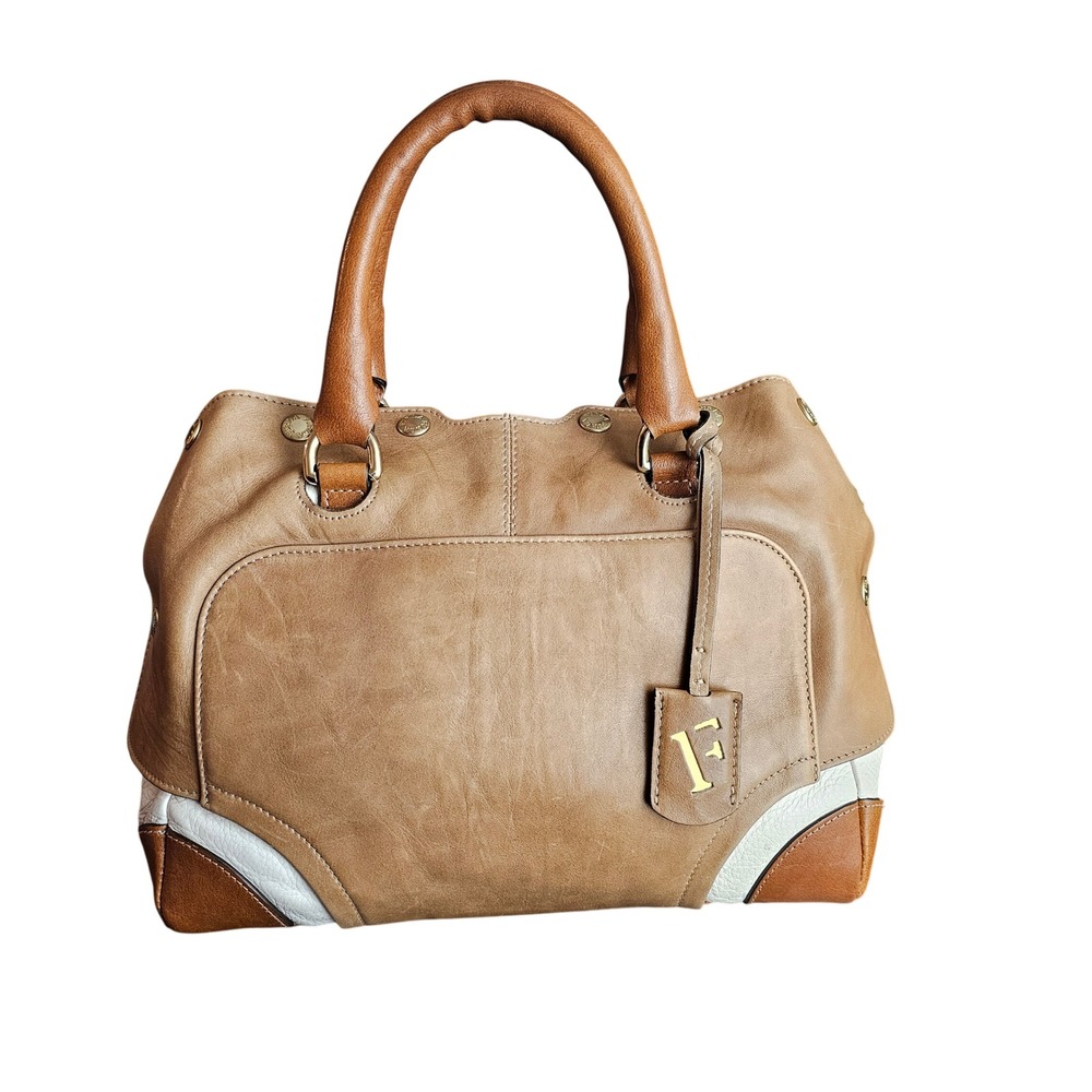 Furla Tri Color Leather Popper Colour Block Satchel